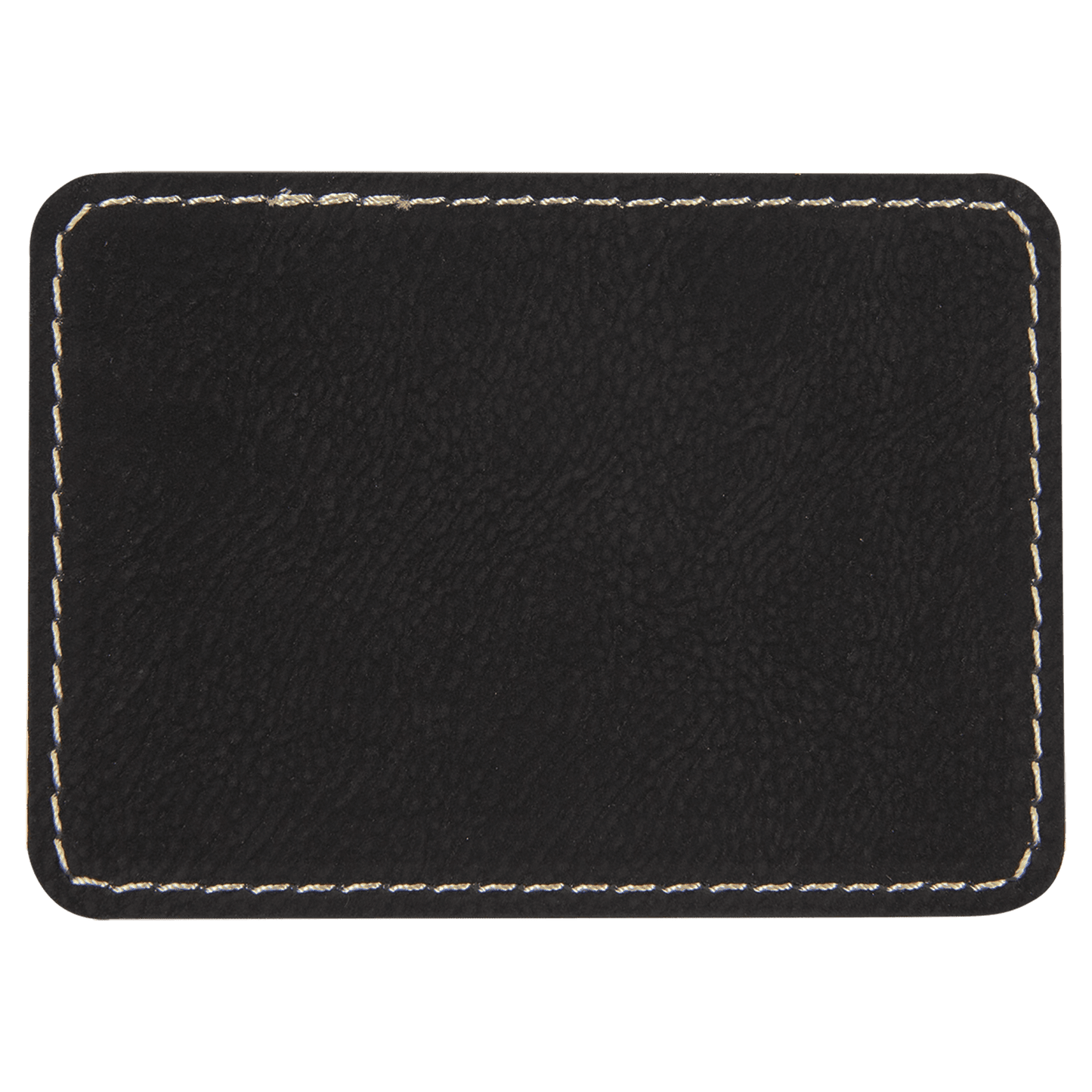 3 1/2" x 2 1/2" Rectangle Black Gold Laserable/DTF/UV DTF Leatherette Patch with Heat Adhesive