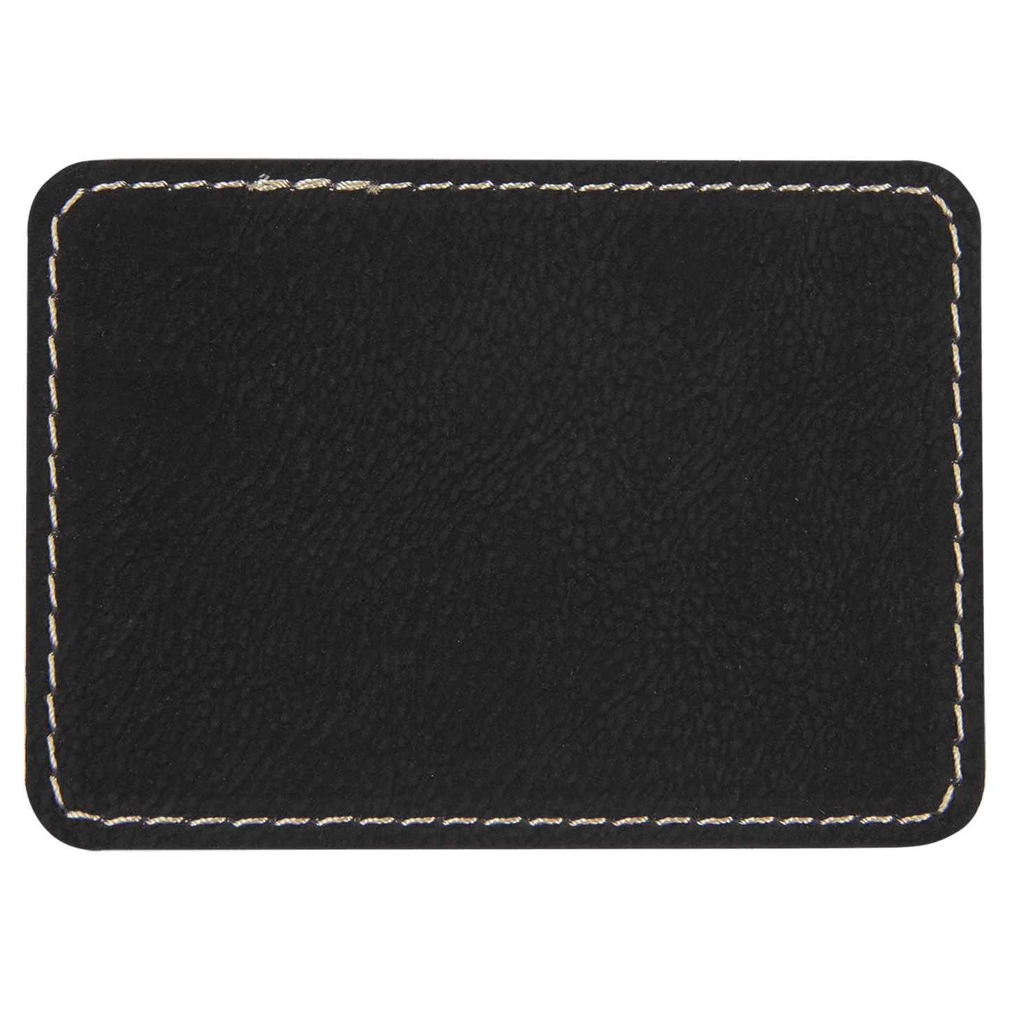 3" x 2" Rectangle Black Gold Laserable/DTF/UV DTF Leatherette Patch with Heat Adhesive