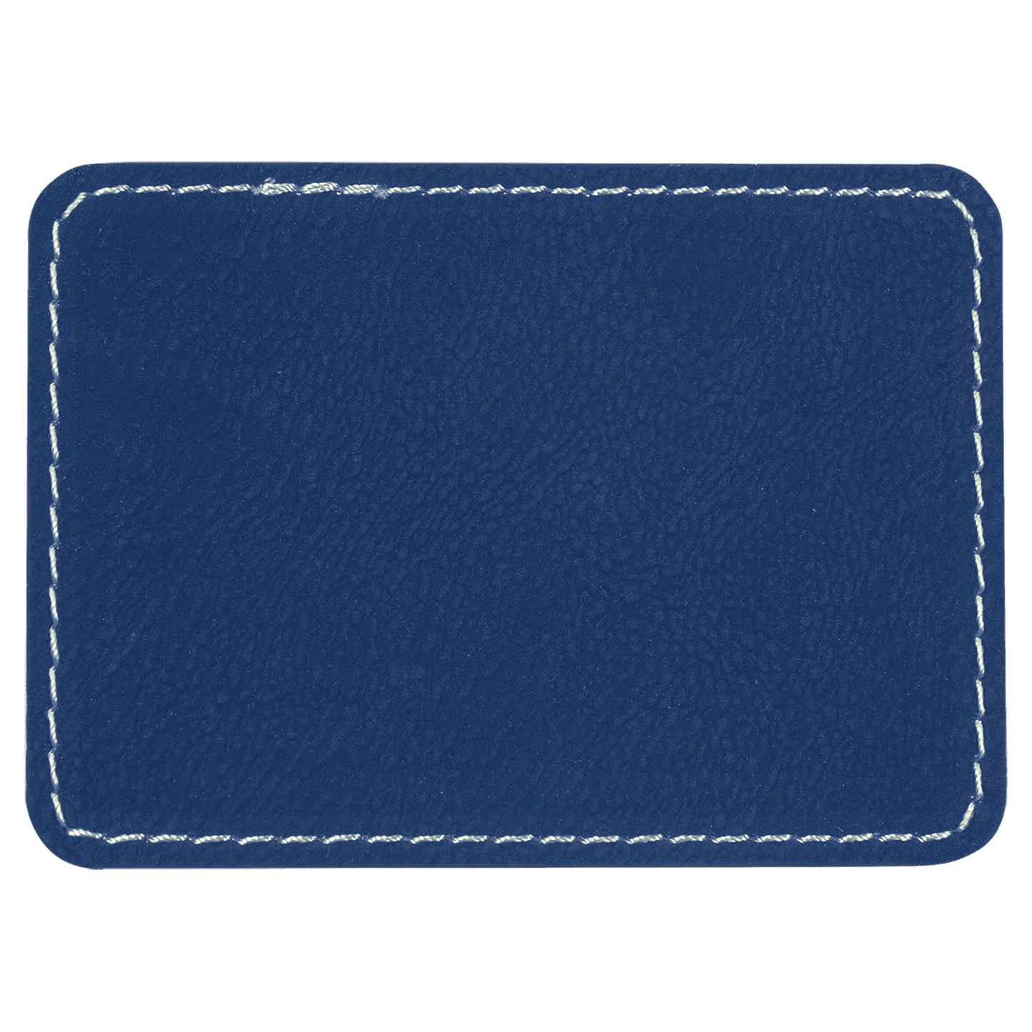 3 1/2" x 2 1/2" Rectangle Blue/Silver Laserable/DTF/UV DTF Leatherette Patch with Heat Adhesive
