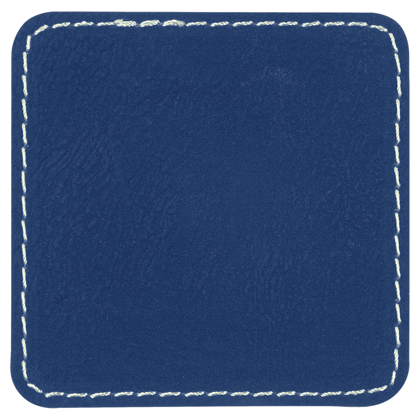 2 1/2" x 2 1/2" Square Blue/Silver Laserable/DTF/UV DTF Leatherette Patch with Heat Adhesive