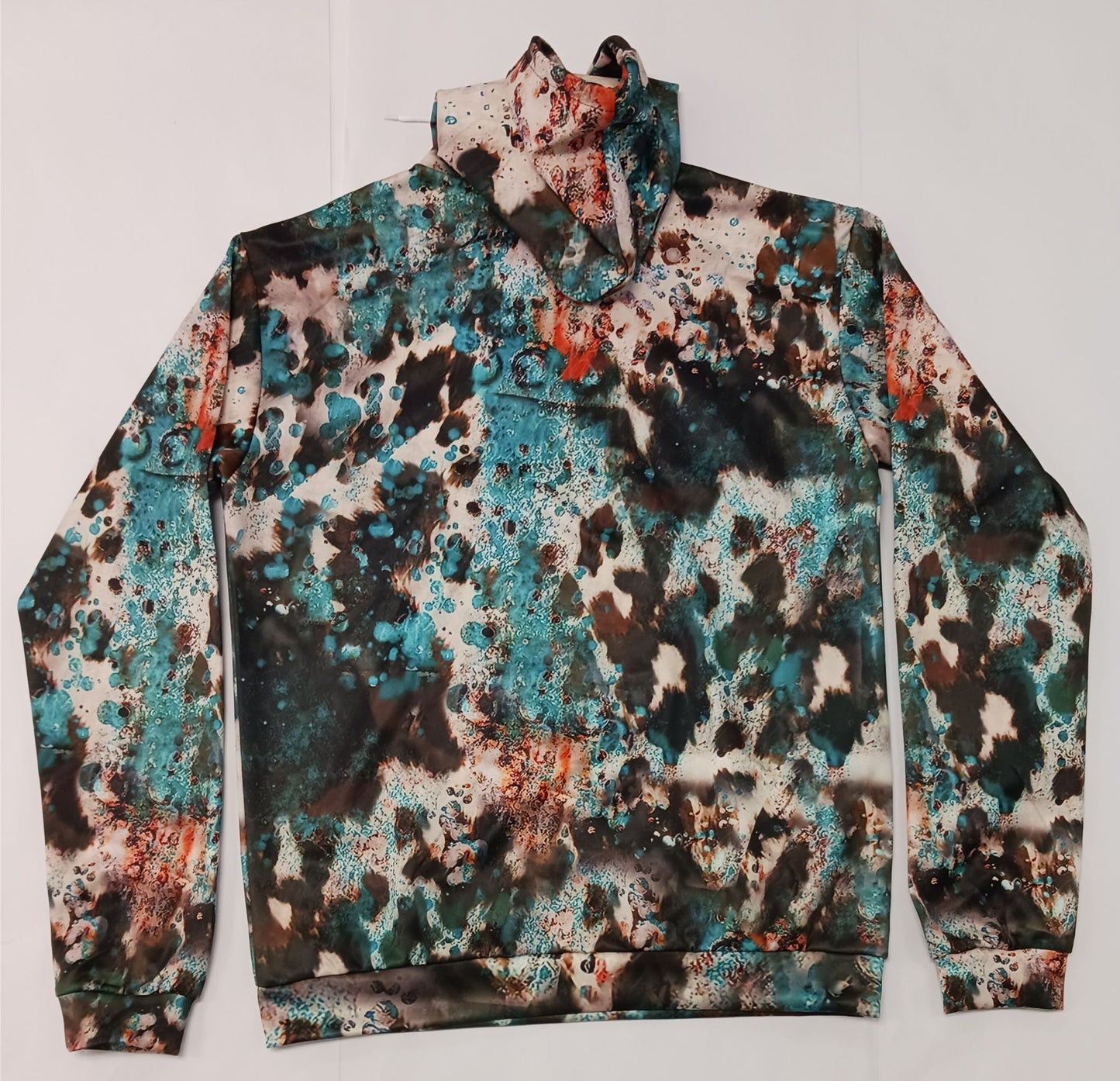 100% Polyester Sublimation Hoodie - Brown, Teal, Orange 2 (Read Full Description)