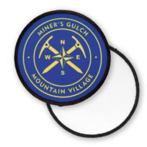 3" Round Sublimatable Patch with Adhesive & Black Border