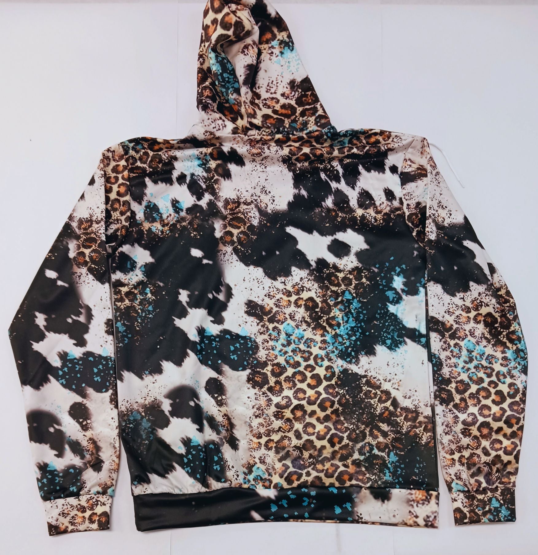 Sublimation 100% Polyester Sweatshirt Black Leopard Sublimation