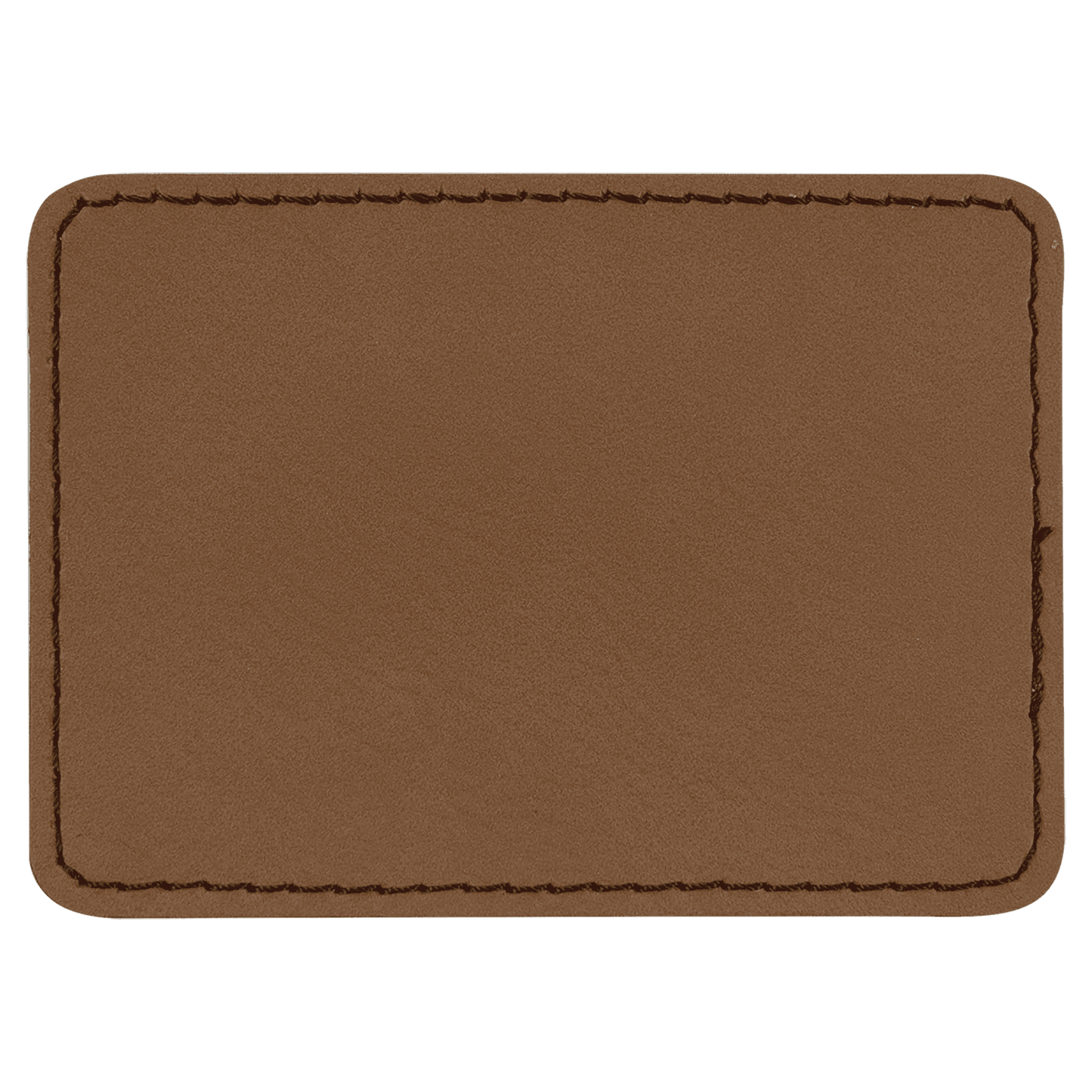 3 1/2" x 2 1/2" Rectangle Dark Brown Laserable/DTF/UV DTF Leatherette Patch with Heat Adhesive