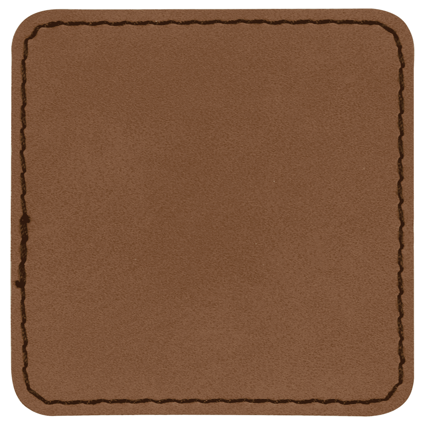 2 1/2" x 2 1/2" Square Dark Brown Laserable/DTF/UV DTF Leatherette Patch with Heat Adhesive