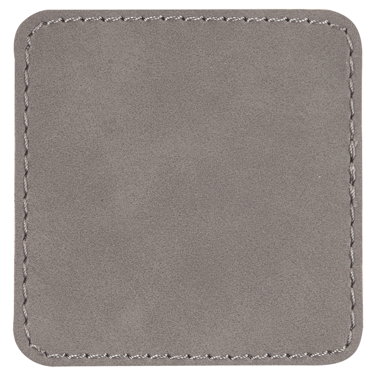 2 1/2" x 2 1/2" Square Gray Laserable/DTF/UV DTF Leatherette Patch with Heat Adhesive
