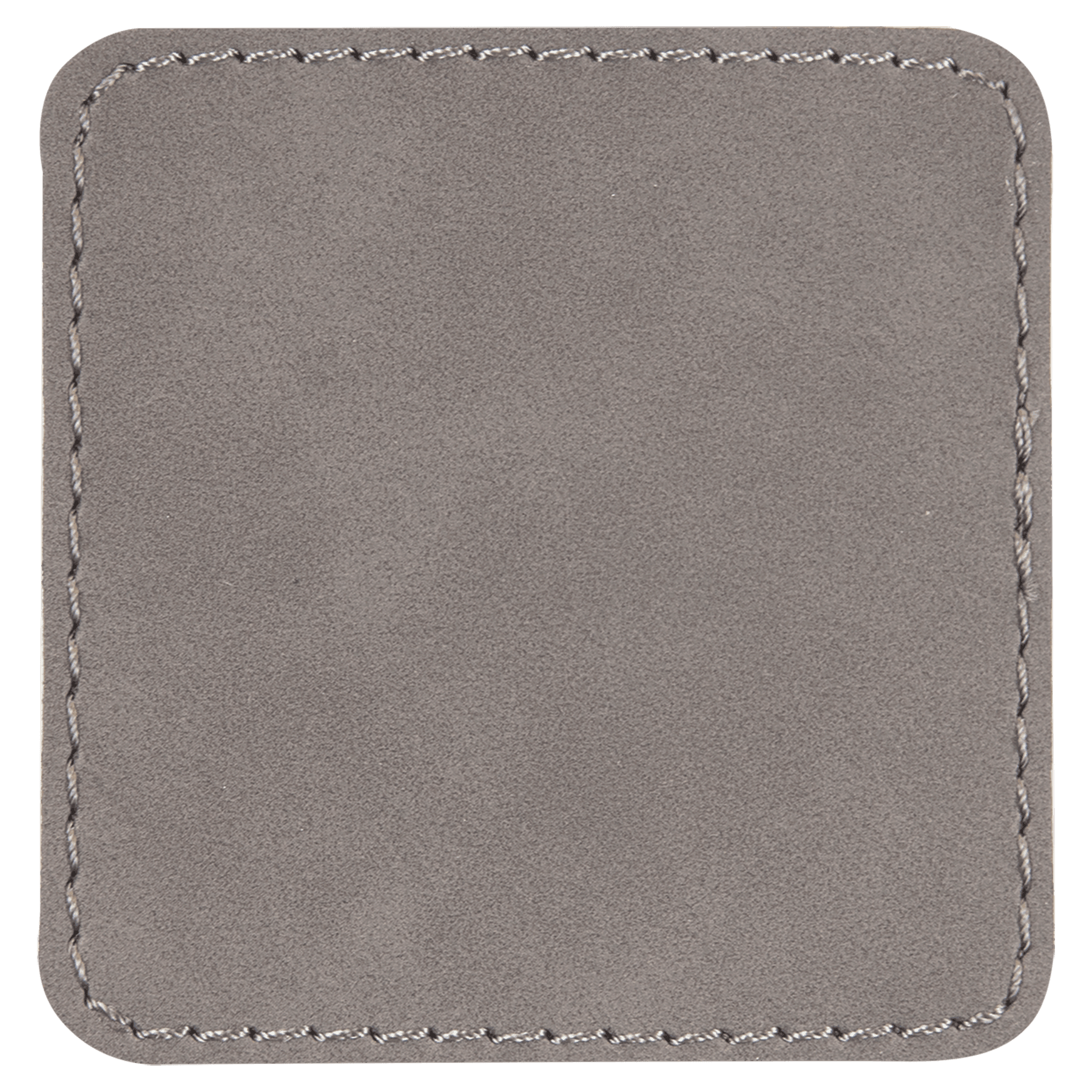 2 1/2" x 2 1/2" Square Gray Laserable/DTF/UV DTF Leatherette Patch with Heat Adhesive