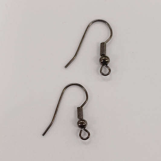 Gunmetal Earrings Hooks (2 Earrings, 1 Pair) CLEARANCE A