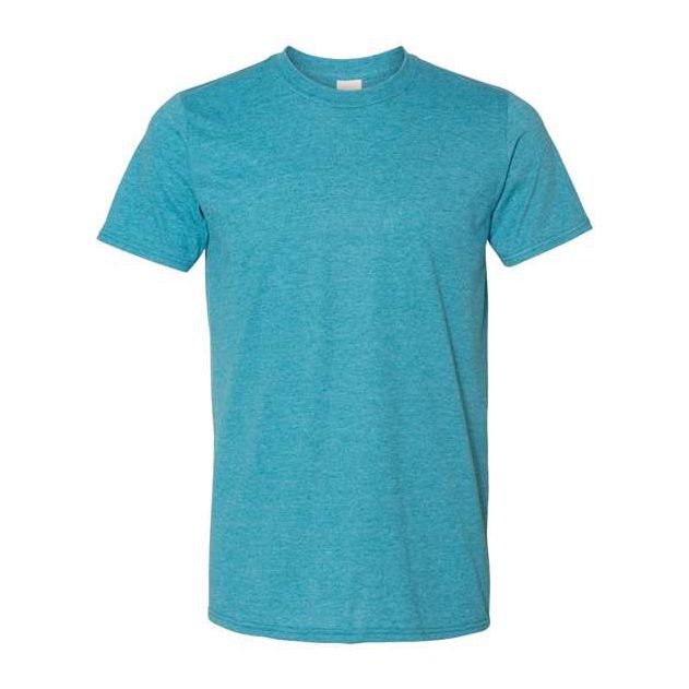 Adult - Gildan Softstyle T-Shirt 64000 Heather Galapagos Blue