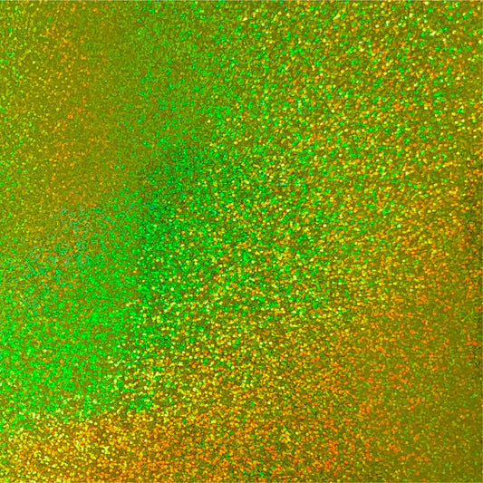 Holo Glitter Fl. Yellow Adhesive Vinyl Choose Your Length