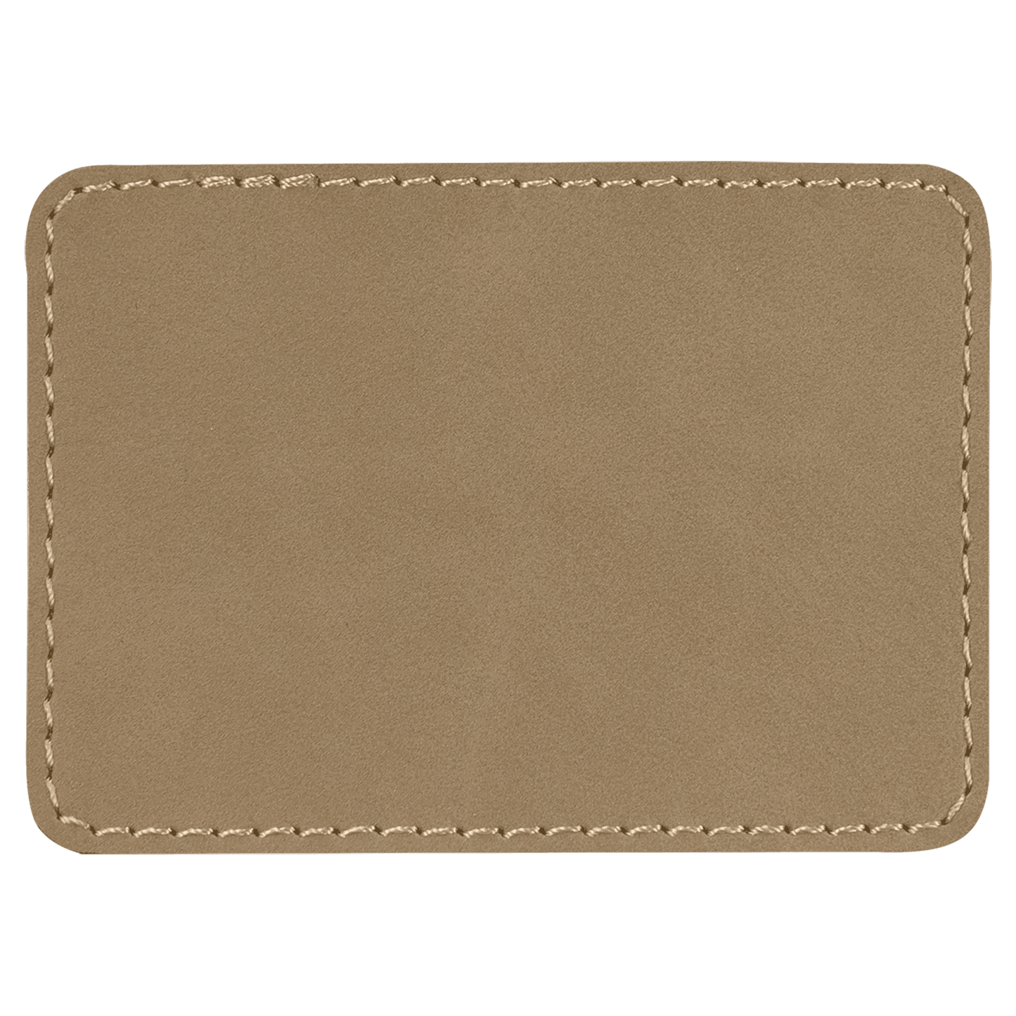 3" x 2" Rectangle Light Brown Laserable/DTF/UV DTF Leatherette Patch with Heat Adhesive