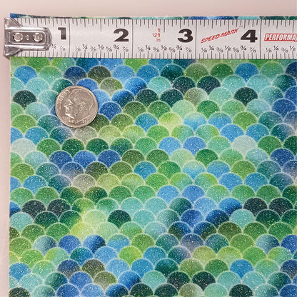 Faux Leather Rainbow Mermaid Scales 1 Glitter Fabric Synthetic 11.75in x 12in Sheets CLEARANCE