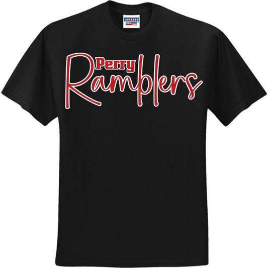 Adult Black T Shirt Perry Ramblers 4