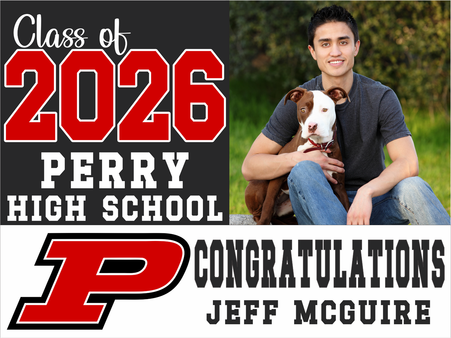 Custom Perry Graduation Yard Sign Style C