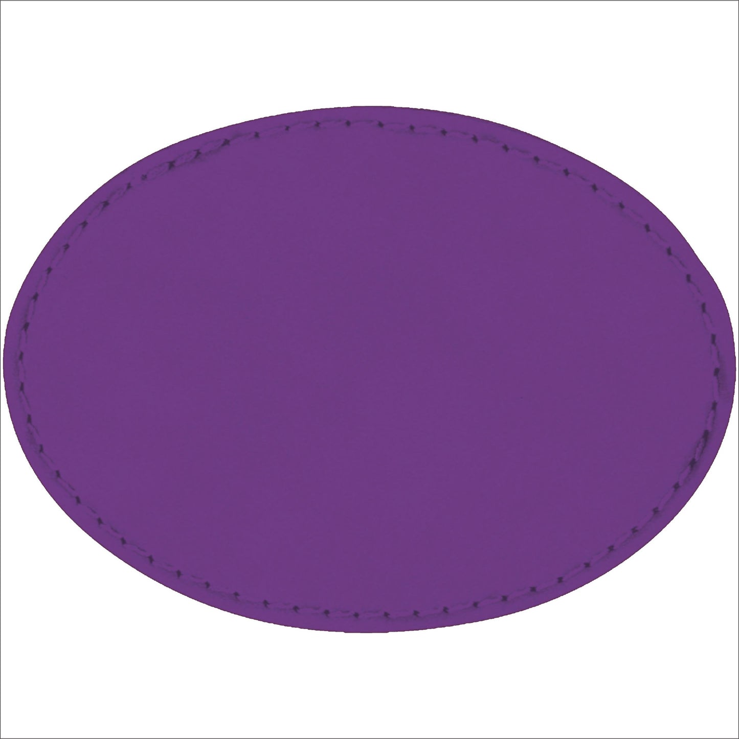 3" x 2" Oval Purple Laserable/DTF/UV DTF Leatherette Patch with Heat Adhesive