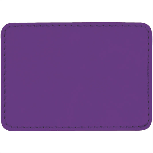 3 1/2" x 2 1/2" Rectangle Purple Laserable/DTF/UV DTF Leatherette Patch with Heat Adhesive