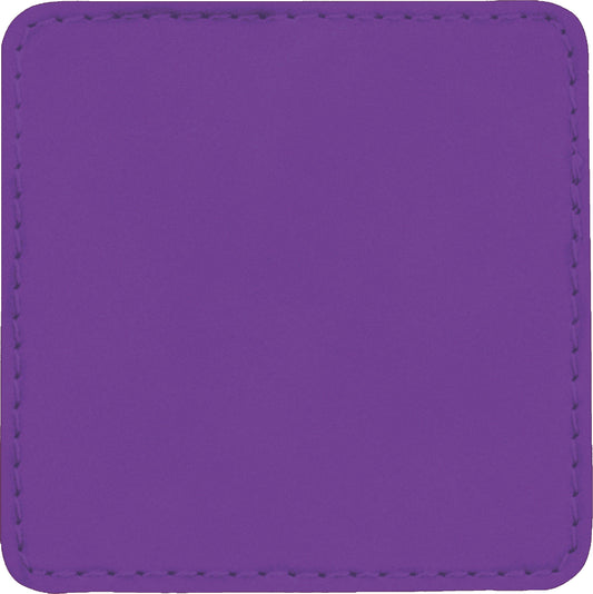 2 1/2" x 2 1/2" Square Purple Laserable/DTF/UV DTF Leatherette Patch with Heat Adhesive