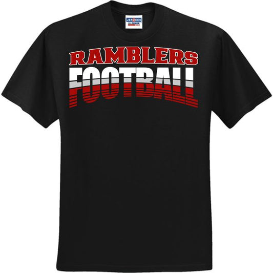 Adult Black T Shirt Ramblers Football 5