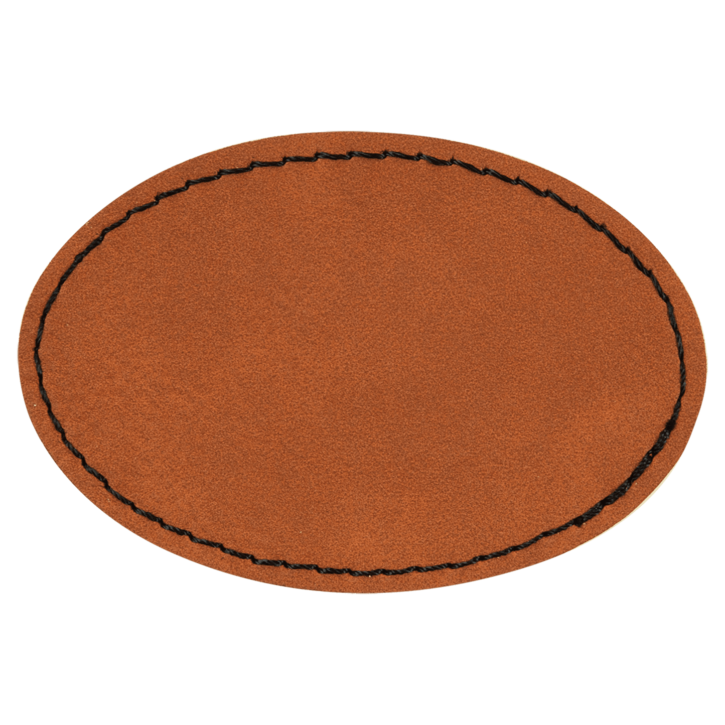 3 1/2" x 2 1/2" Oval Rawhide Laserable/DTF/UV DTF Leatherette Patch with Heat Adhesive