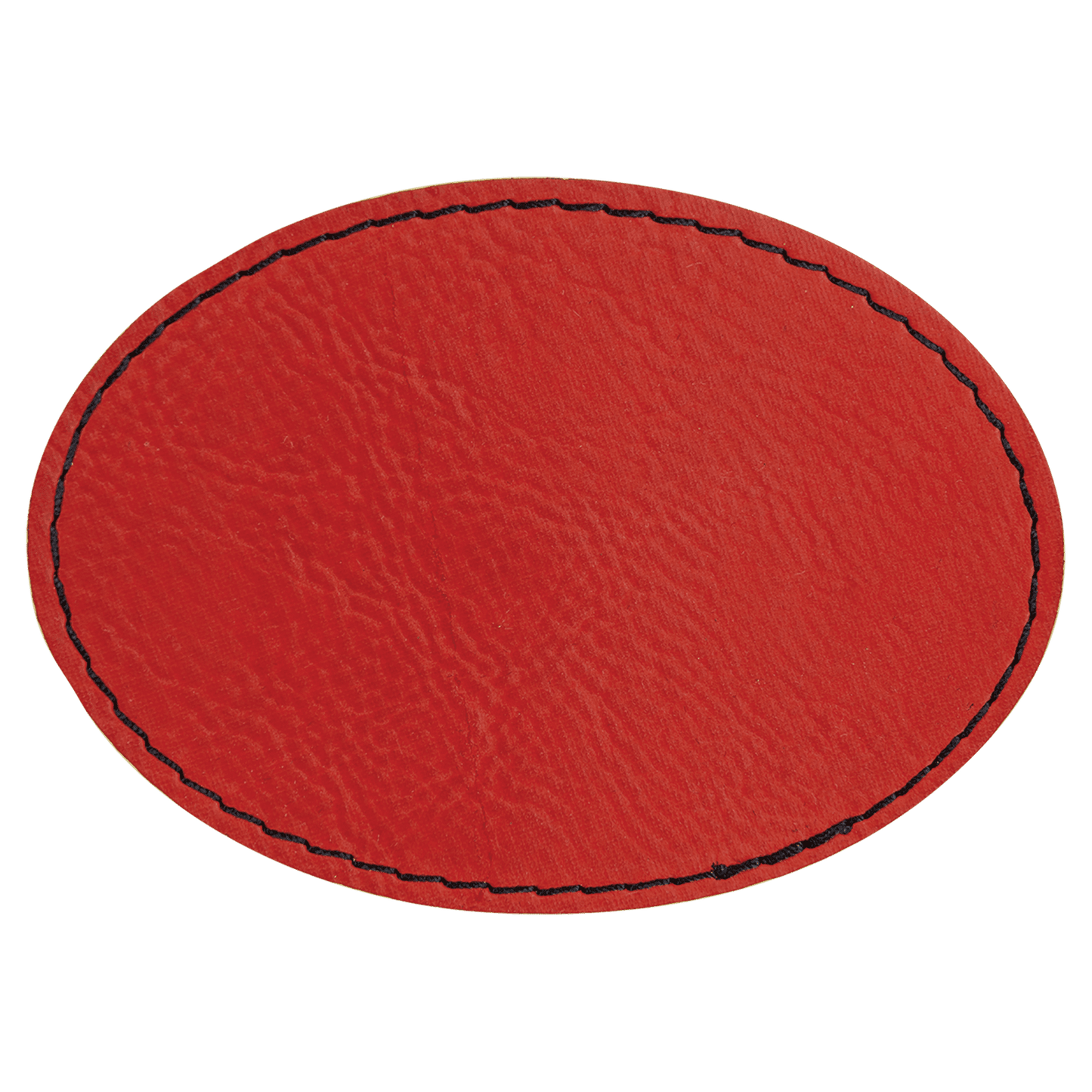 3 1/2" x 2 1/2" Oval Red Laserable/DTF/UV DTF Leatherette Patch with Heat Adhesive