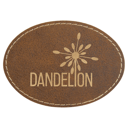3 1/2" x 2 1/2" Oval Rustic/Gold Laserable/DTF/UV DTF Leatherette Patch with Heat Adhesive