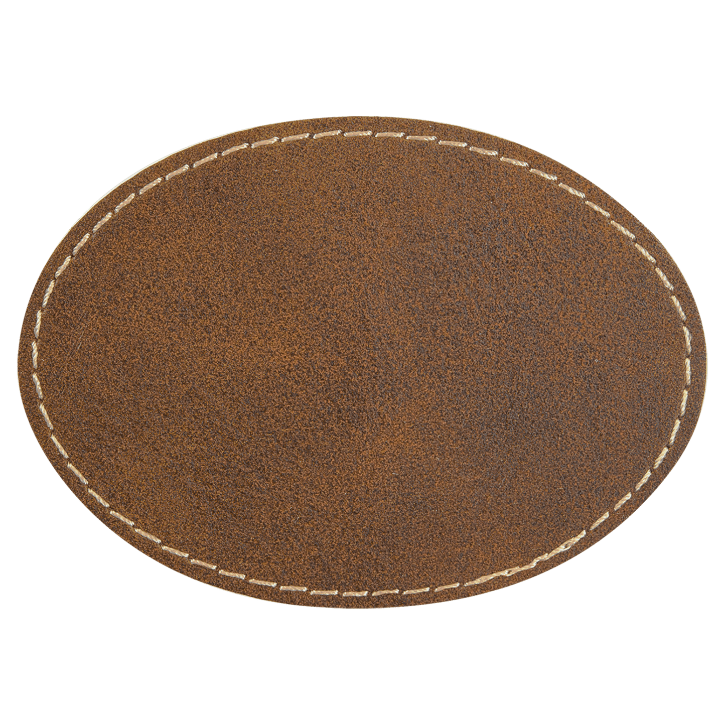 3 1/2" x 2 1/2" Oval Rustic/Gold Laserable/DTF/UV DTF Leatherette Patch with Heat Adhesive