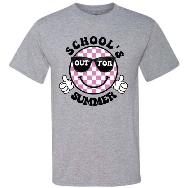Schools Out For Summer Pink Smiley (CCS DTF Transfer Only)