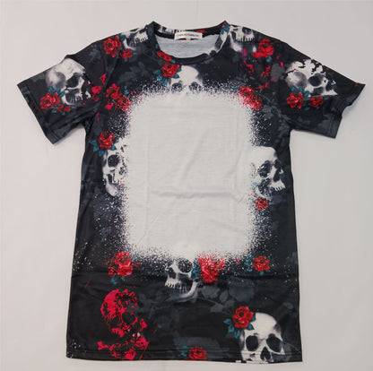 Adult T Shirt Skull And Roses - Read Description