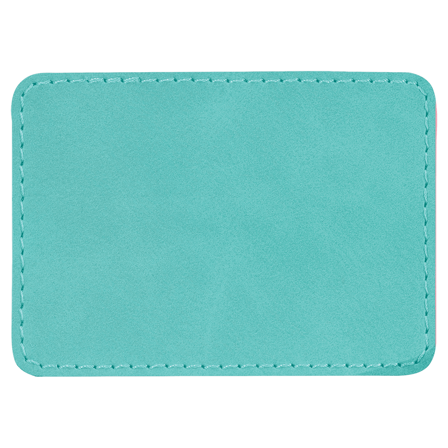3 1/2" x 2 1/2" Rectangle Teal Laserable/DTF/UV DTF Leatherette Patch with Heat Adhesive