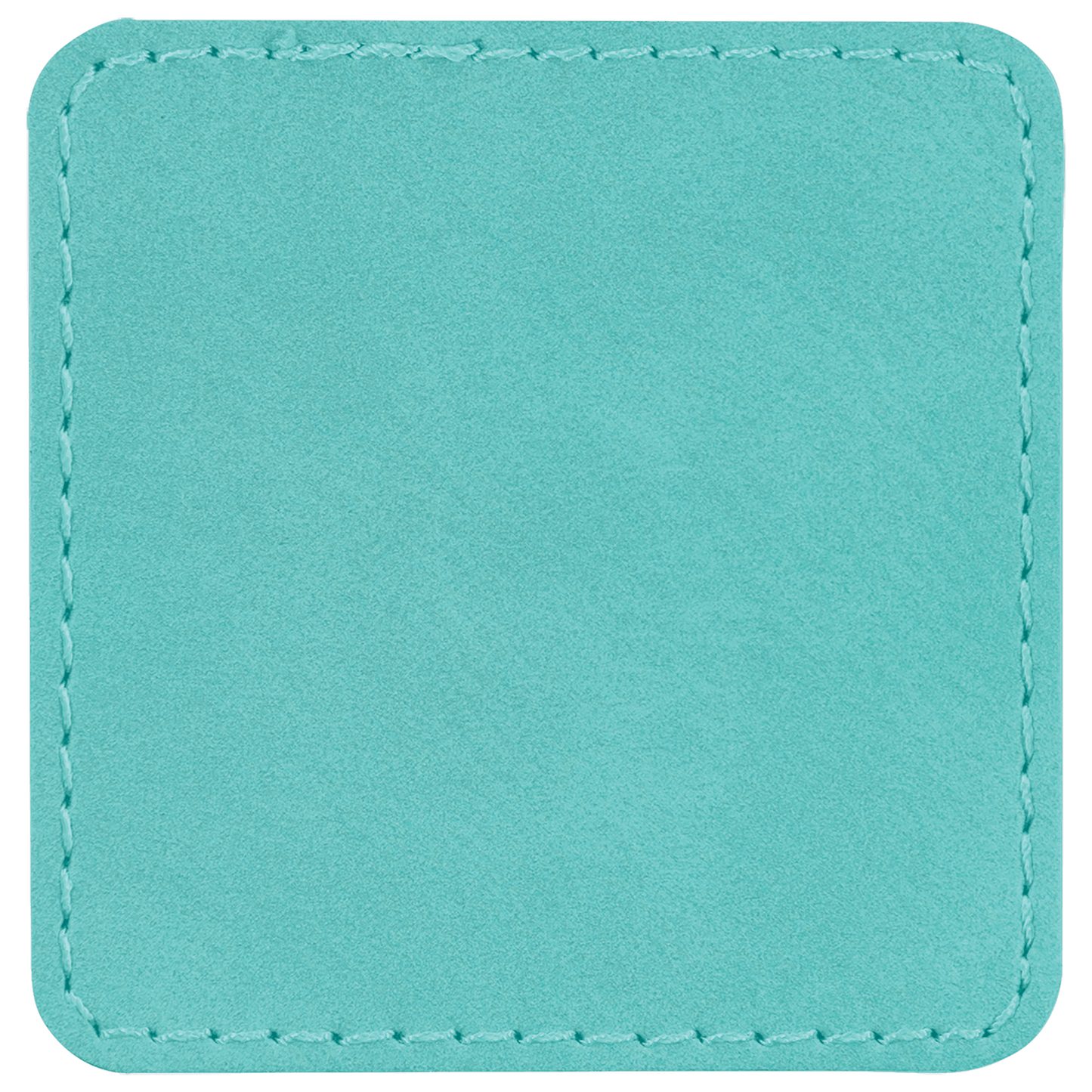 2 1/2" x 2 1/2" Square Teal Laserable/DTF/UV DTF Leatherette Patch with Heat Adhesive