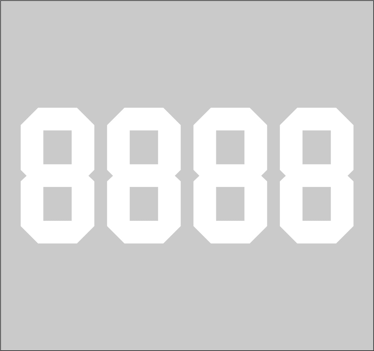 Pre Made Numbers 8 inch Tall - White (Set of four)