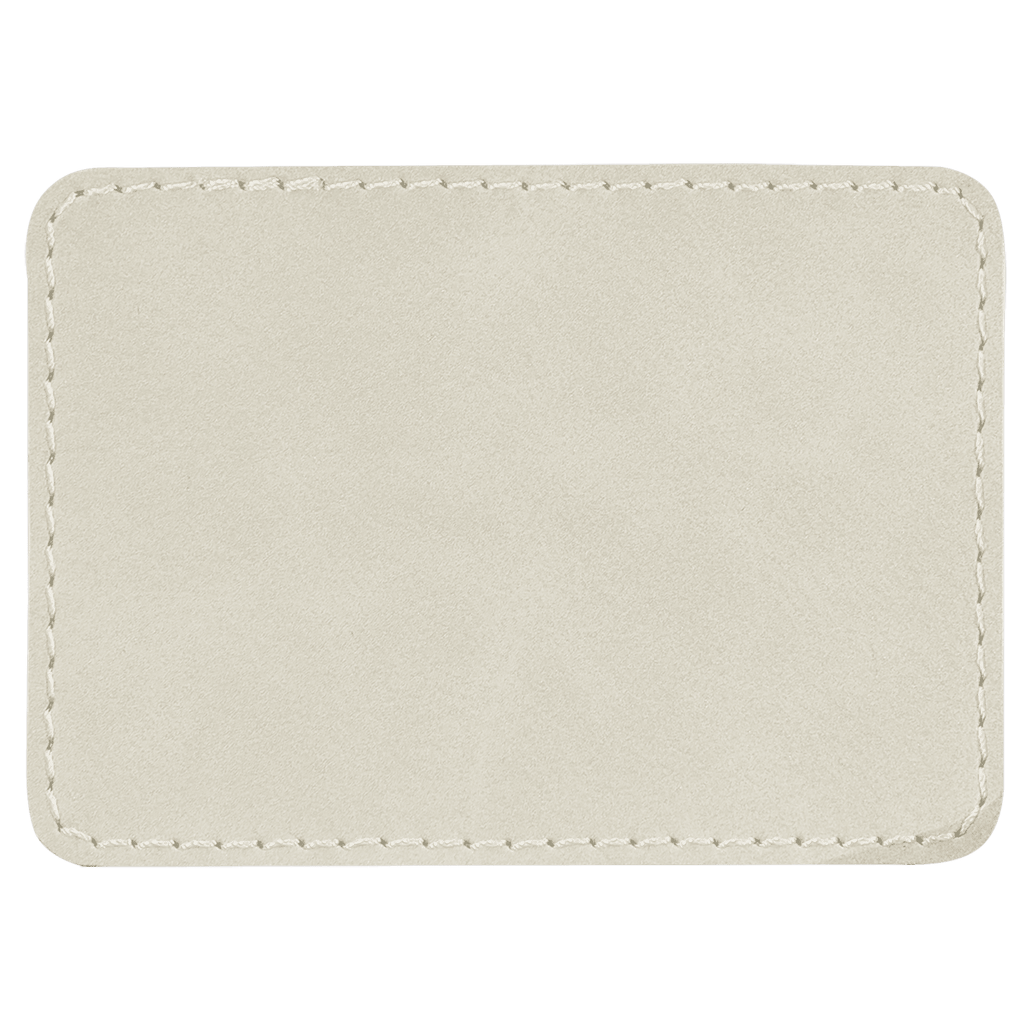 3" x 2" Rectangle White Laserable/DTF/UV DTF Leatherette Patch with Heat Adhesive