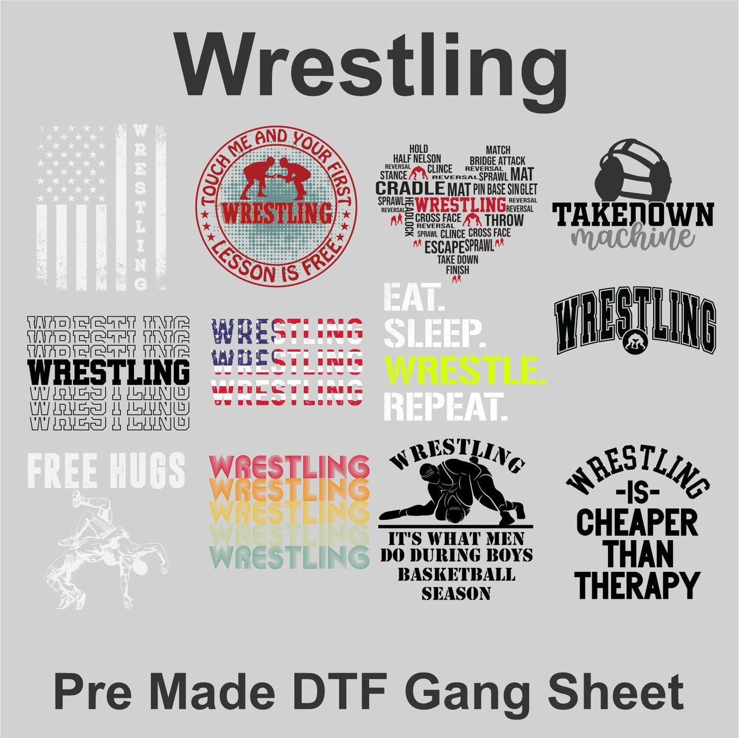 Pre Made Wrestling DTF Gang Sheet