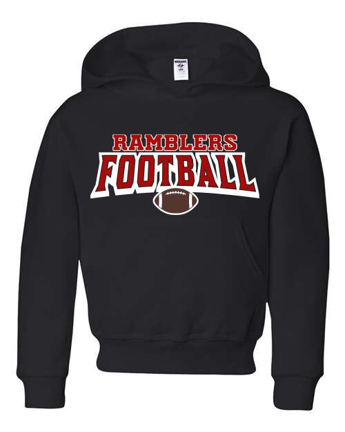 Youth Black Hoodie Ramblers Football 4