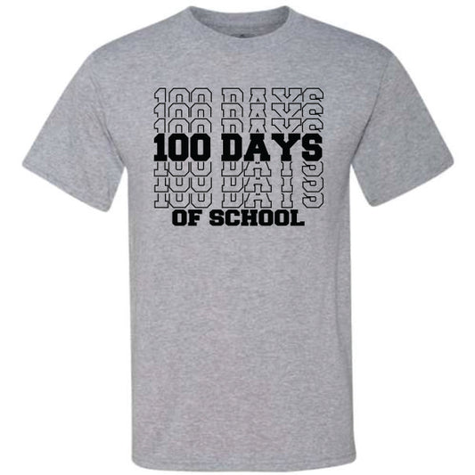 100 Days of School Stacked Black (CCS DTF Transfer Only)