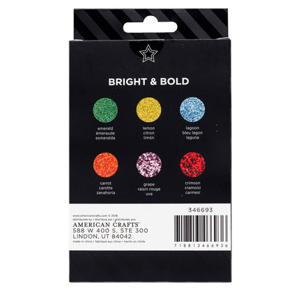 Moxy Glitter Value Pack "Bright And Bold" -Mixed Glitter Pots 6 Piece Set - CraftCutterSupply.com