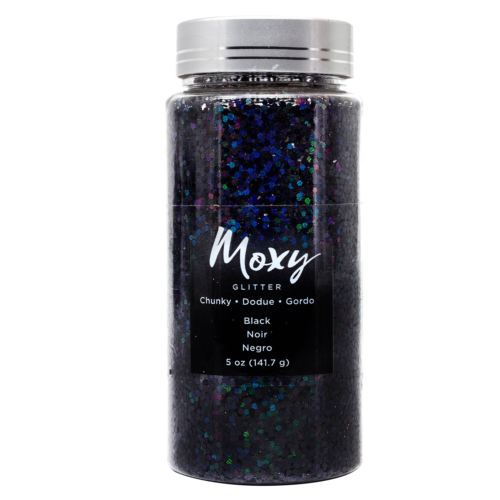 Moxy Chunky Glitter-Black 5oz Bottle - CraftCutterSupply.com