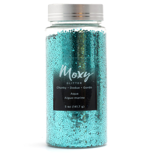 Moxy Chunky Glitter-Aqua 5oz Bottle - CraftCutterSupply.com