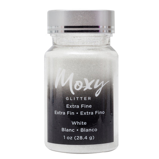 Moxy Extra Fine Glitter-White 1 oz+ Bottle - CraftCutterSupply.com