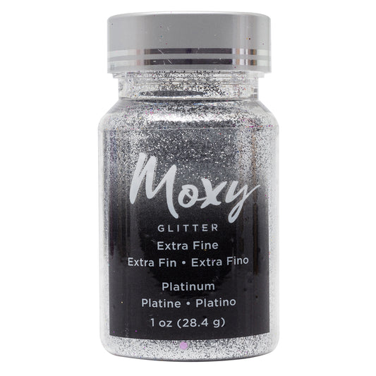 Moxy Extra Fine Glitter-Platinum 1 oz+ Bottle - CraftCutterSupply.com
