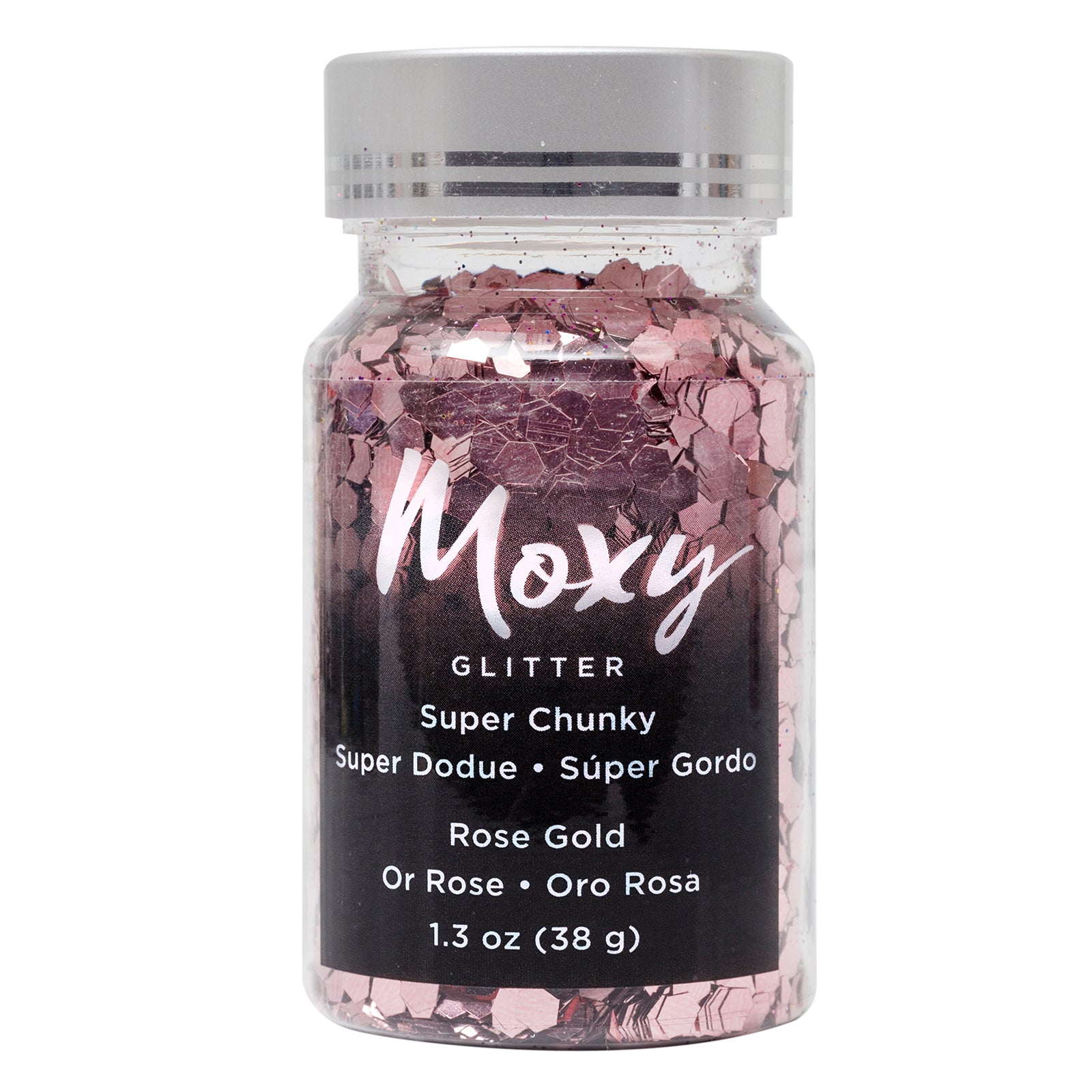 Moxy Glitter Super Chunky - Rose Gold 1 oz+ Bottle - CraftCutterSupply.com