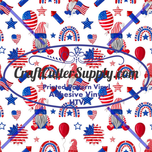 4th Of July Gnome White Background 12x12
