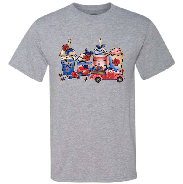 4th Of July Truck and Cups (CCS DTF Transfer Only)