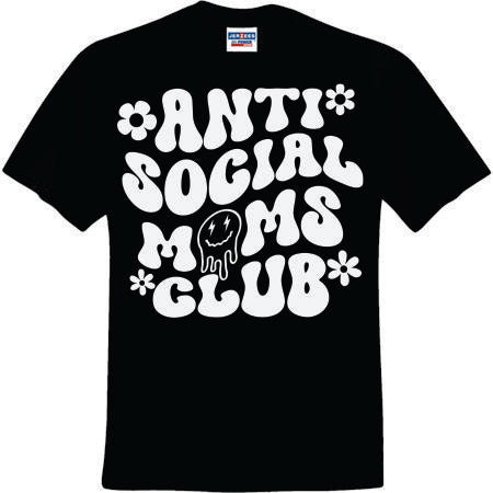 Antisocial Moms Club Smiley White (CCS DTF Transfer Only)