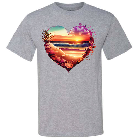 Beach Heart Sunset (CCS DTF Transfer Only)