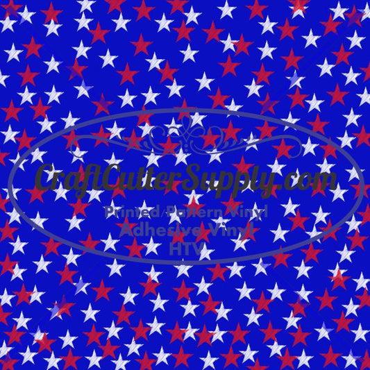 Blue With Red And White Stars 12x12 - CraftCutterSupply.com