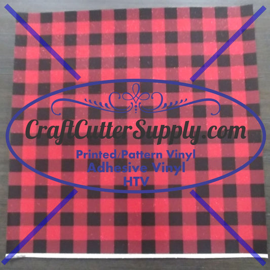 "Holiday Special" Glitter Buffalo Red Plaid Print HTV 12x12 Sheets - CraftCutterSupply.com