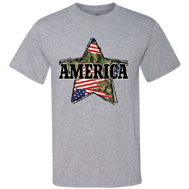 Camo America Star (CCS DTF Transfer Only)