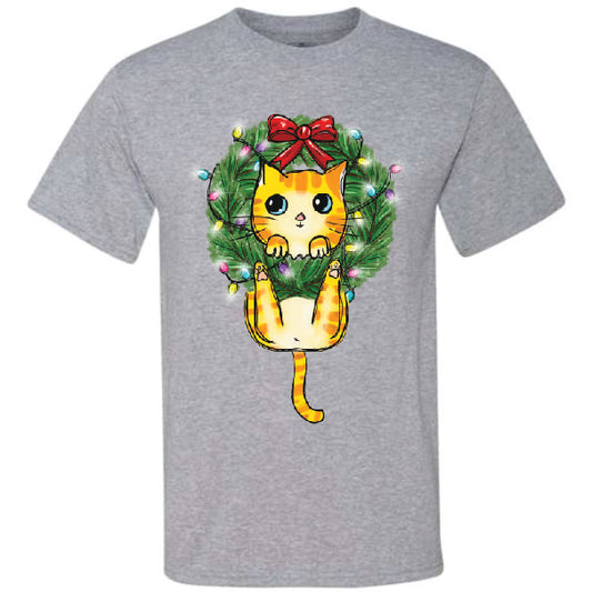 Christmas Wreath Cat (CCS DTF Transfer Only)
