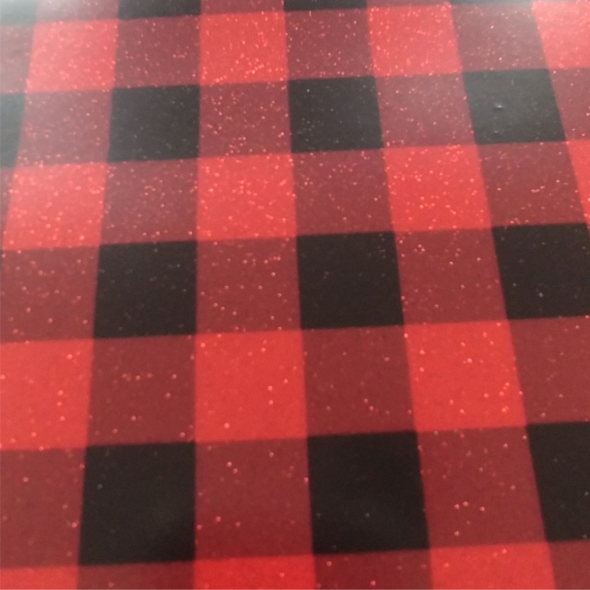 "Holiday Special" Glitter Buffalo Red Plaid Print HTV 12x12 Sheets - CraftCutterSupply.com